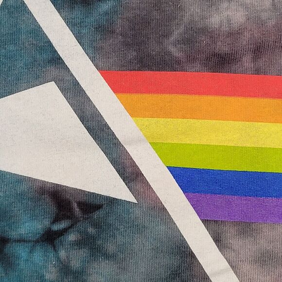 Rainbow Prism Cropped Shirt Womens Large 21x20 Gray - Picture 9 of 11